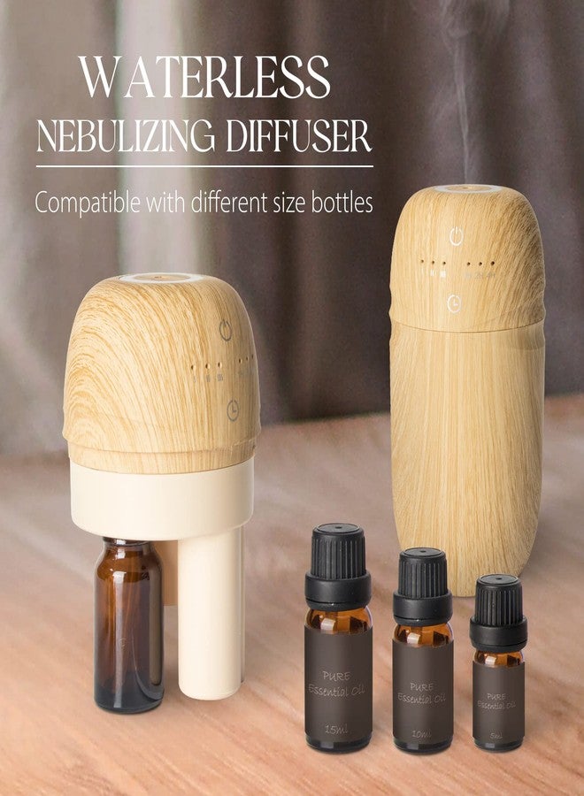 Salubrito Waterless Essential Oil Diffuser, Rechargeable & Wireless Aromatherapy Diffuser for Home, Office, Portable Air Diffuser with Time Setting, 3 Mist Mode, Wood Grain - Image 5